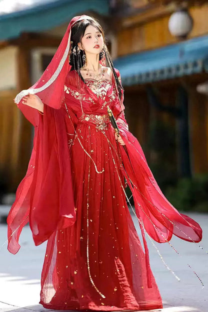 Ouji Fashion Set - Hot Stamping, Red, Women's Style, Chinese-Inspired Style, Embroidered - additional product view 2