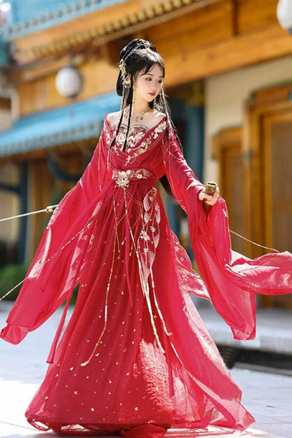 Ouji Fashion Set - Hot Stamping, Red, Women's Style, Chinese-Inspired Style, Embroidered - additional product view 3