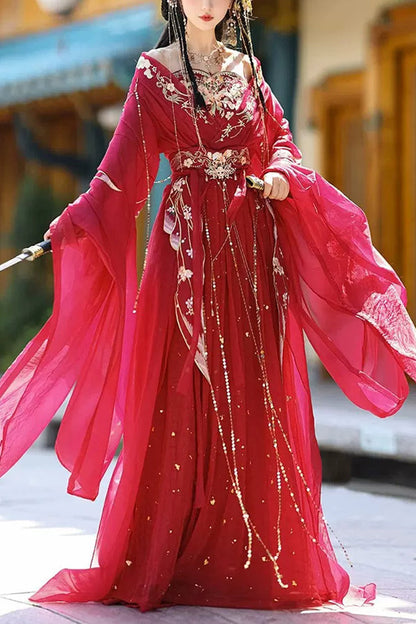 Ouji Fashion Set - Hot Stamping, Red, Women's Style, Chinese-Inspired Style, Embroidered - main product image