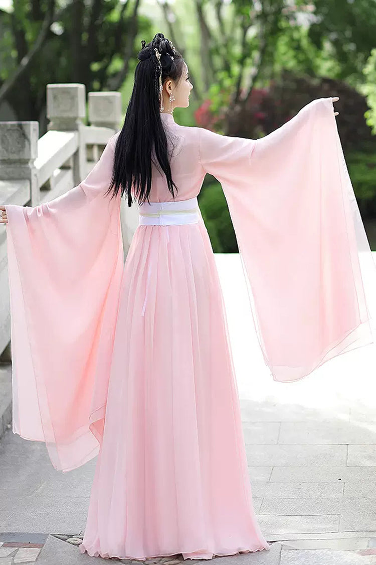 Ouji Fashion Set - Lace Embroidery Hanfu Full, Pink, Women's Style, Embroidered - additional product view 4