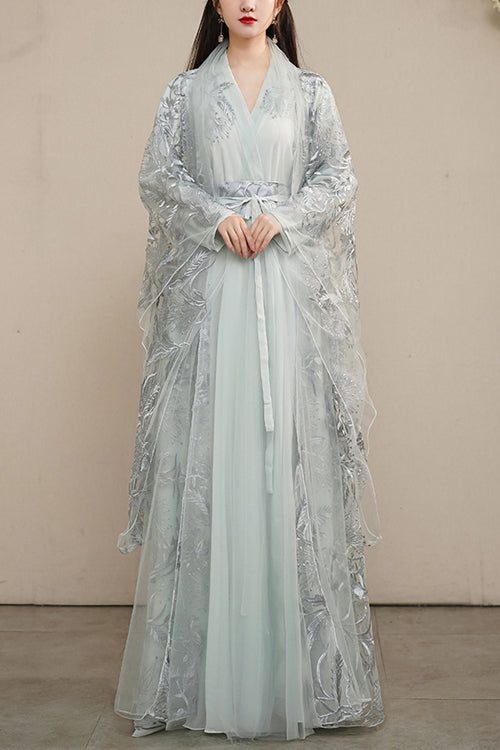 Ouji Fashion Set - Large Size Ancient Costume Full, Gray, Chinese-Inspired Style - main product image