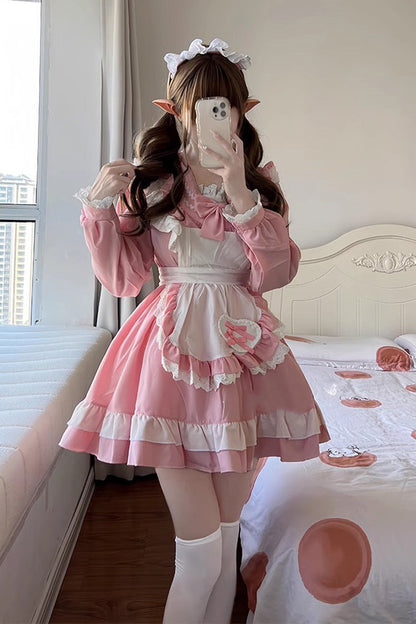 Ouji Fashion Set - Maid, Pink, Plus Size, Sweet Style, Bow Detail - additional product view 2