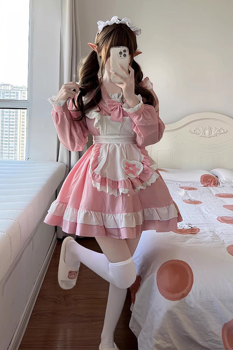 Ouji Fashion Set - Maid, Pink, Plus Size, Sweet Style, Bow Detail - additional product view 5