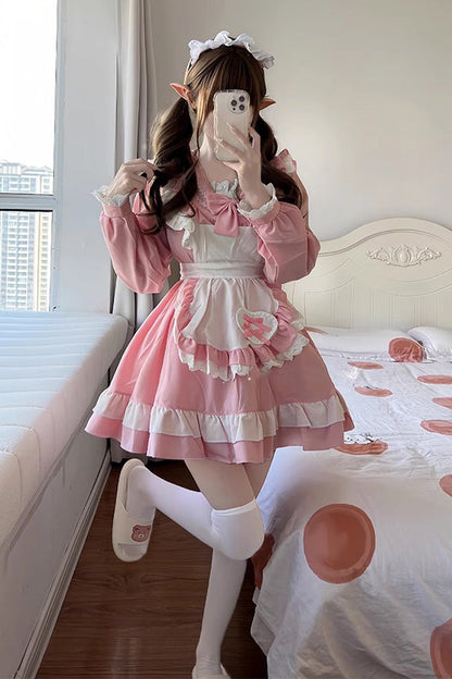 Ouji Fashion Set - Maid, Pink, Plus Size, Sweet Style, Bow Detail - additional product view 5
