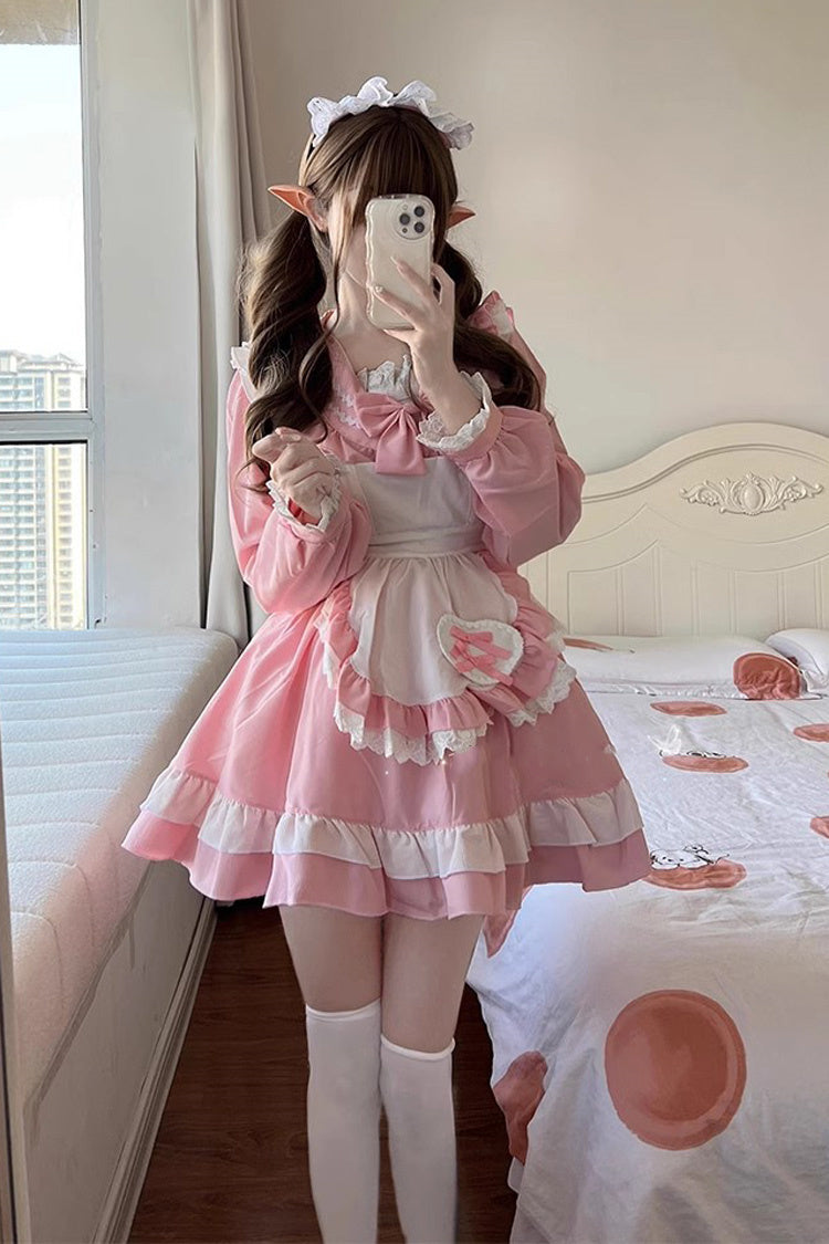 Ouji Fashion Set - Maid, Pink, Plus Size, Sweet Style, Bow Detail - main product image