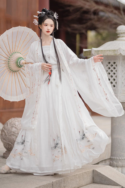 Ouji Fashion Set - Original Chinese Ancient Style, 2 Colors, Embroidered, Sweet Style - XS White / S White / M White option