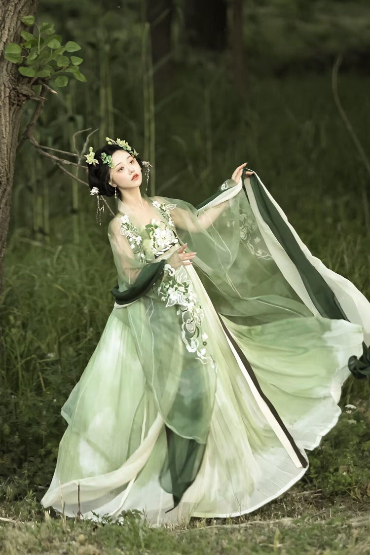 Ouji Fashion Set - Qingyao, Green, Chinese-Inspired Style, Embroidered, Sweet Style - additional product view 2