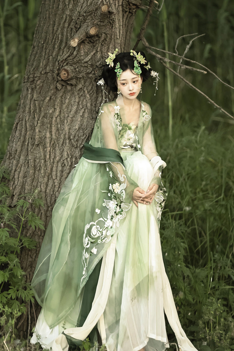 Ouji Fashion Set - Qingyao, Green, Chinese-Inspired Style, Embroidered, Sweet Style - additional product view 4