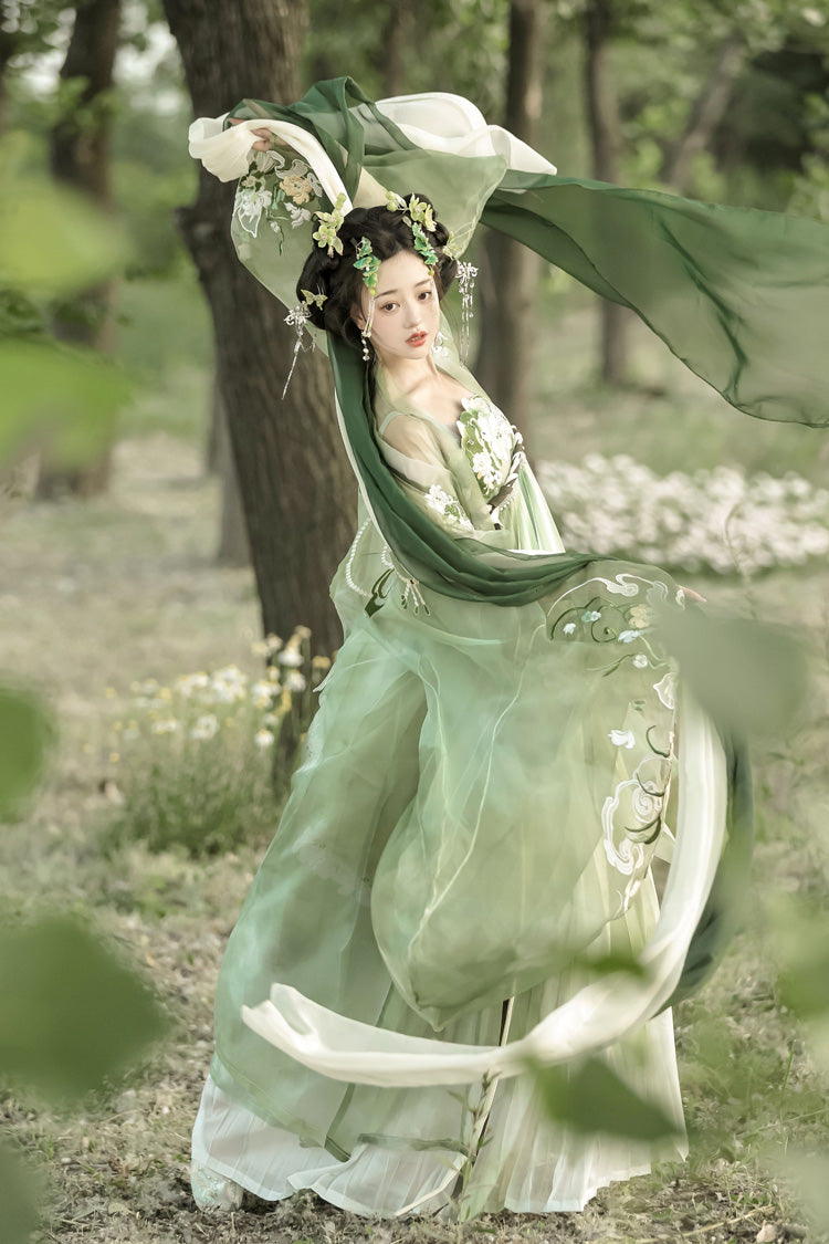 Ouji Fashion Set - Qingyao, Green, Chinese-Inspired Style, Embroidered, Sweet Style - additional product view 5