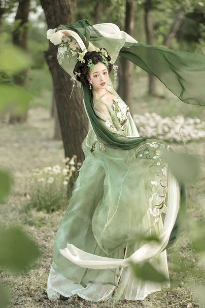 Ouji Fashion Set - Qingyao, Green, Chinese-Inspired Style, Embroidered, Sweet Style - additional product view 5