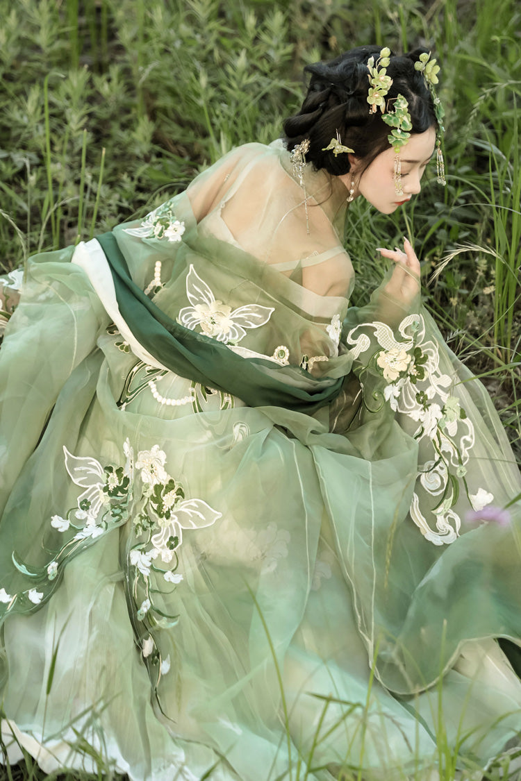 Ouji Fashion Set - Qingyao, Green, Chinese-Inspired Style, Embroidered, Sweet Style - additional product view 6