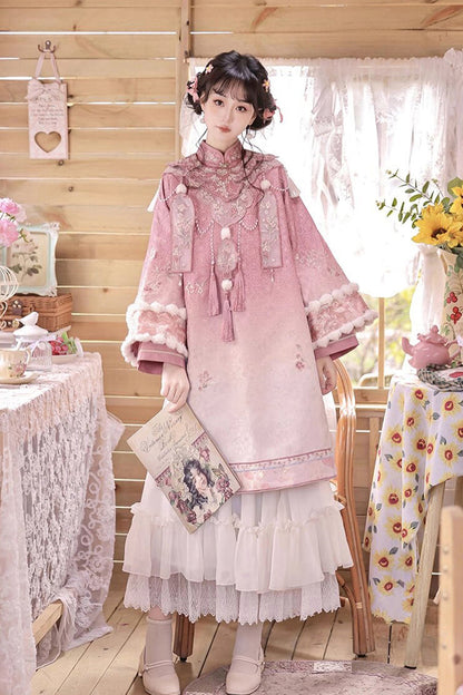 Ouji Fashion Set - Round Collar High Waisted, Pink, High Waist, Women's Style, Embroidered - additional product view 3