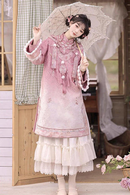 Ouji Fashion Set - Round Collar High Waisted, Pink, High Waist, Women's Style, Embroidered - additional product view 4