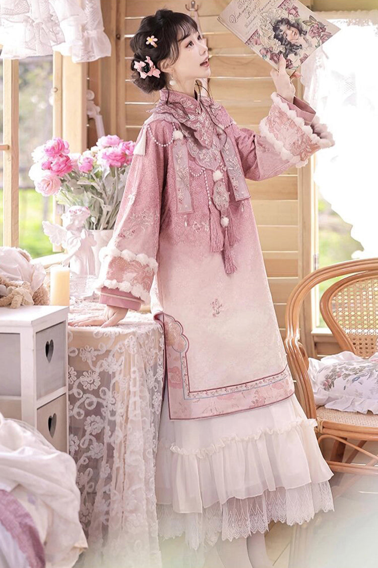 Ouji Fashion Set - Round Collar High Waisted, Pink, High Waist, Women's Style, Embroidered - additional product view 6