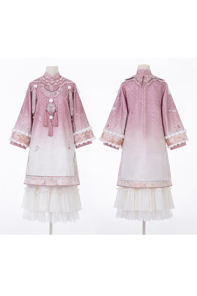 Ouji Fashion Set - Round Collar High Waisted, Pink, High Waist, Women's Style, Embroidered - additional product view 7