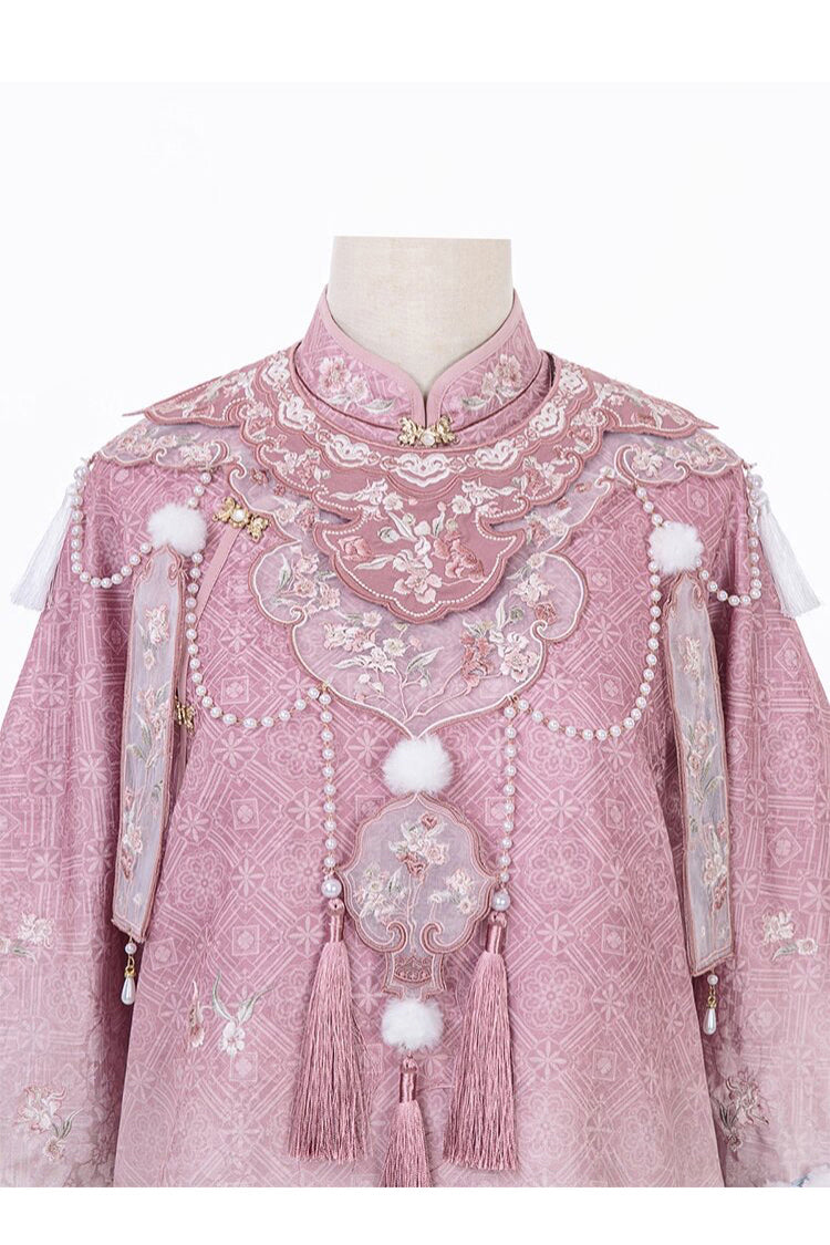 Ouji Fashion Set - Round Collar High Waisted, Pink, High Waist, Women's Style, Embroidered - additional product view 8