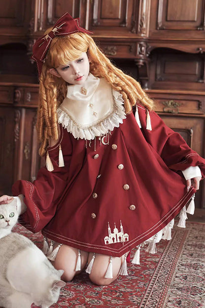Ouji Fashion Set - Starry Night, Red, Sweet Style, Ruffled, Embroidered - additional product view 4