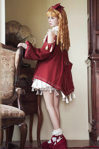 Ouji Fashion Set - Starry Night, Red, Sweet Style, Ruffled, Embroidered - additional product view 7