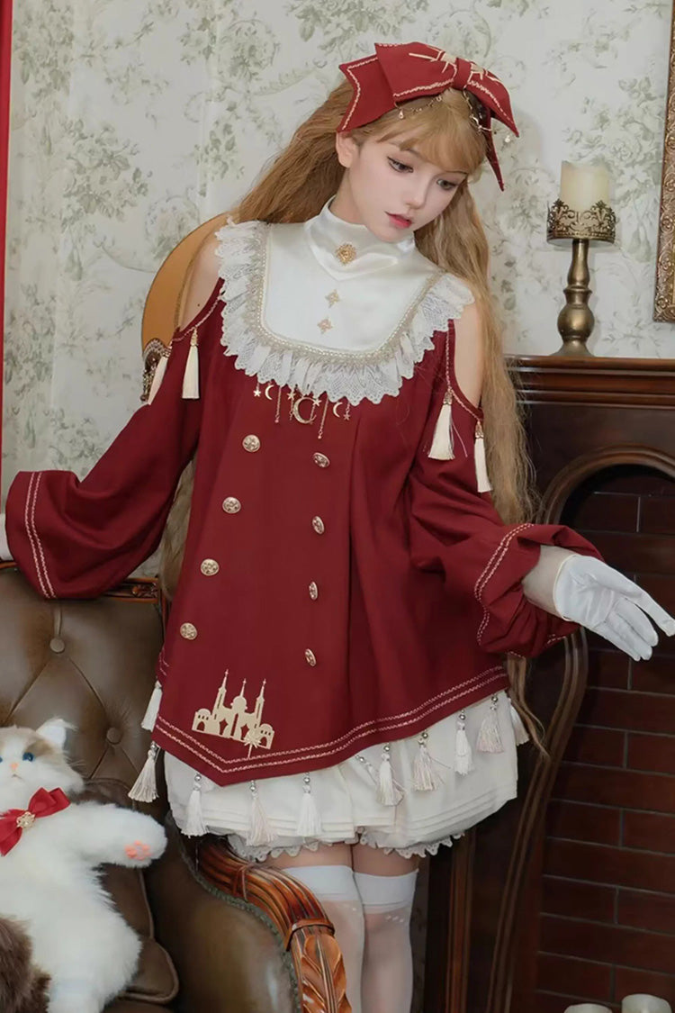 Ouji Fashion Set - Starry Night, Red, Sweet Style, Ruffled, Embroidered - additional product view 8