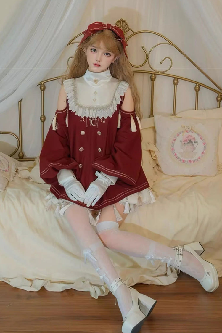 Ouji Fashion Set - Starry Night, Red, Sweet Style, Ruffled, Embroidered - additional product view 9