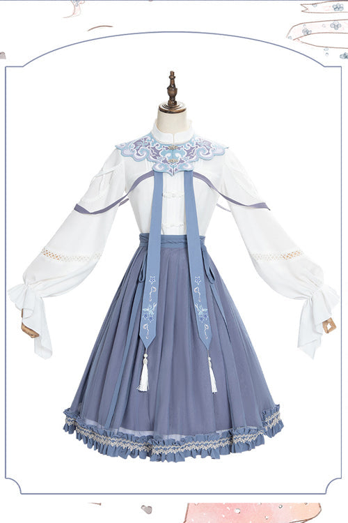 Ouji Fashion Set - White/blue Chinese Style Hollow, 2 Colors, Chinese-Inspired Style - additional product view 5