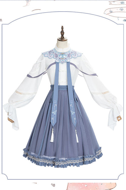 Ouji Fashion Set - White/blue Chinese Style Hollow, 2 Colors, Chinese-Inspired Style - additional product view 5