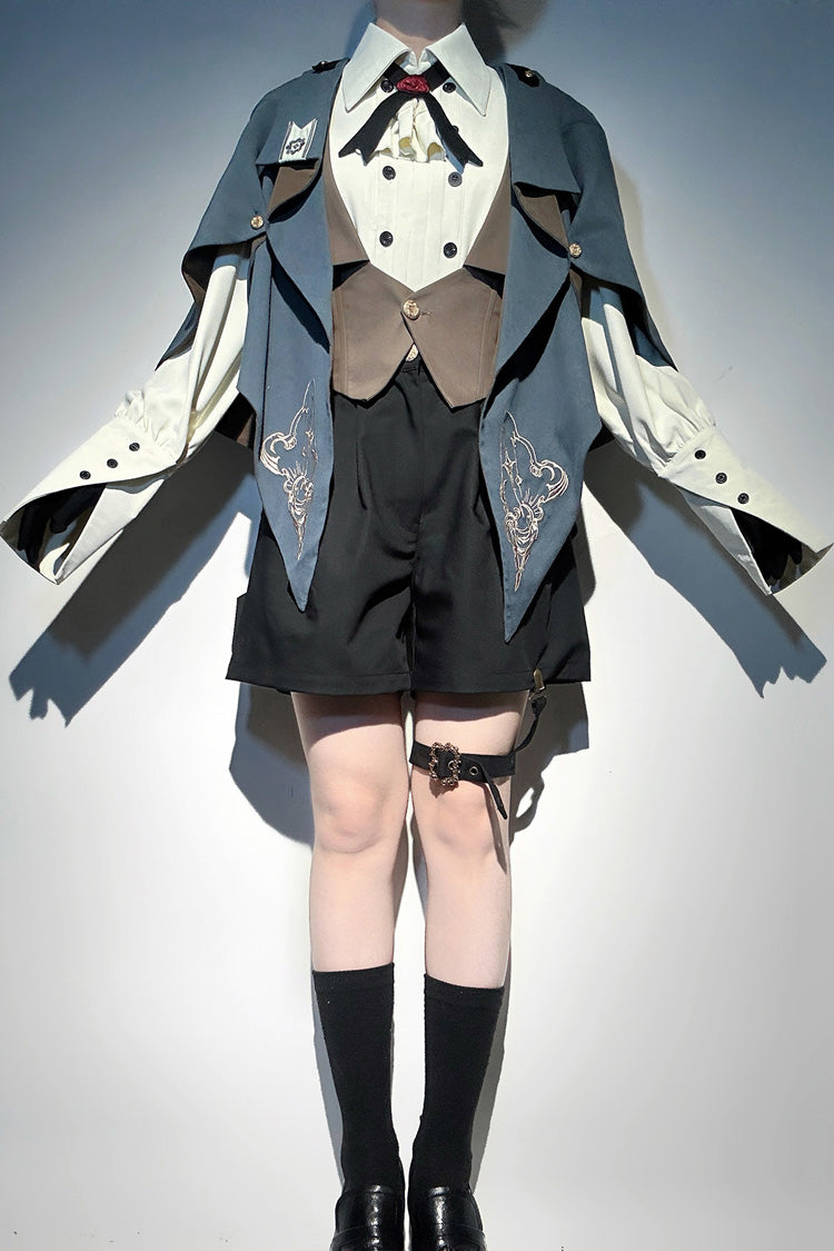 Ouji Lolita Blouse - Little Detective, White, Bow Detail, Long Sleeves - additional product view 2