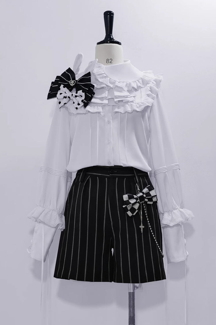 Ouji Lolita Blouse - Pure Color Rabbit Theater, White - Tea Party Coordinate Shirt - additional product view 3
