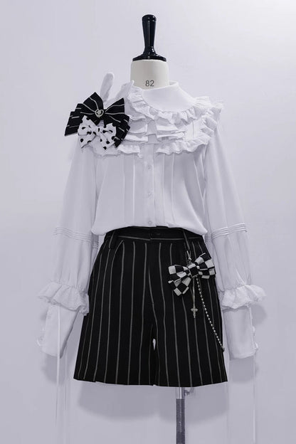 Ouji Lolita Blouse - Pure Color Rabbit Theater, White - Tea Party Coordinate Shirt - additional product view 3