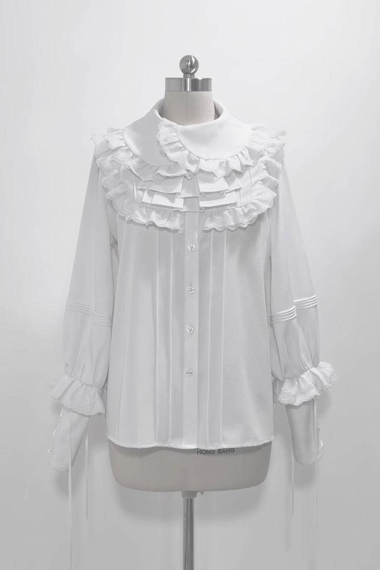 Ouji Lolita Blouse - Pure Color Rabbit Theater, White - Tea Party Coordinate Shirt - main product image