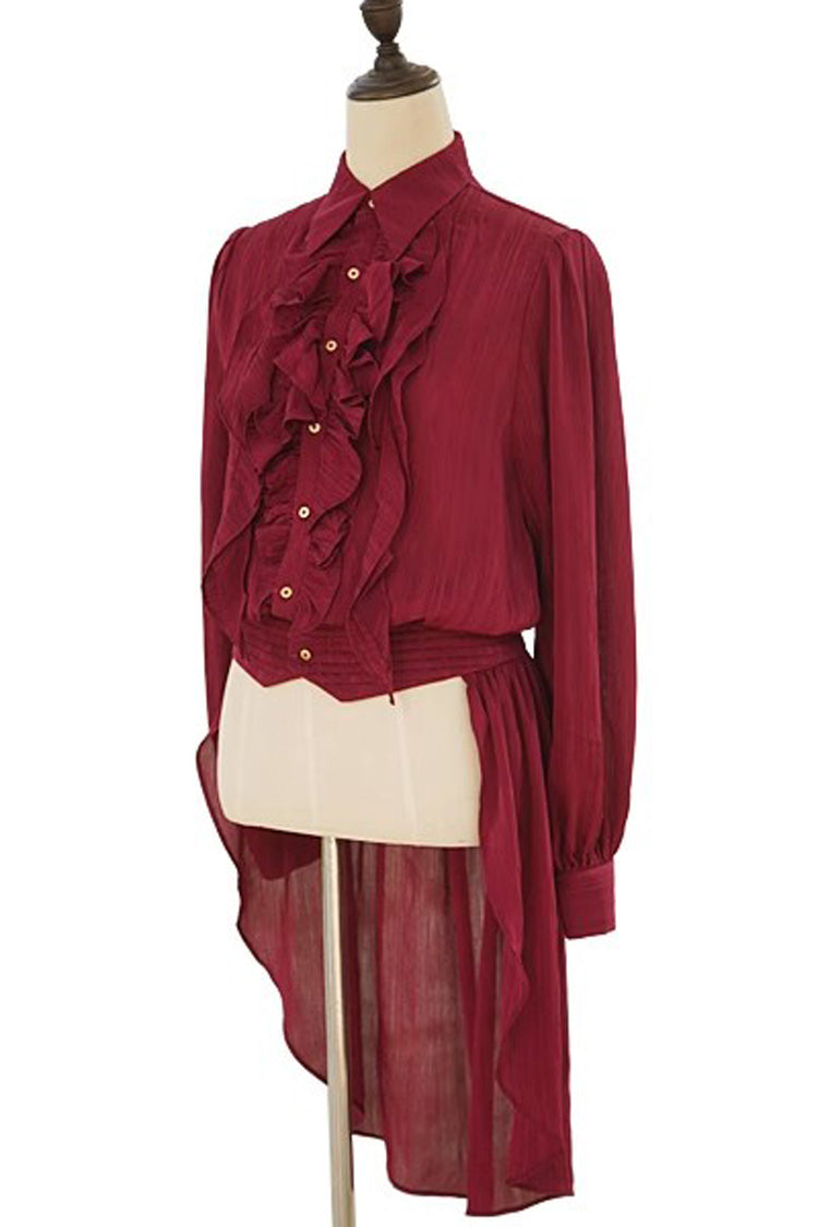 Ouji Lolita Blouse - The Eternal Moonlit Night Song, 2 Colors, Classic Style, Long Sleeves - additional product view 3