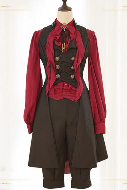 Ouji Lolita Blouse - The Eternal Moonlit Night Song, 2 Colors, Classic Style, Long Sleeves - main product image