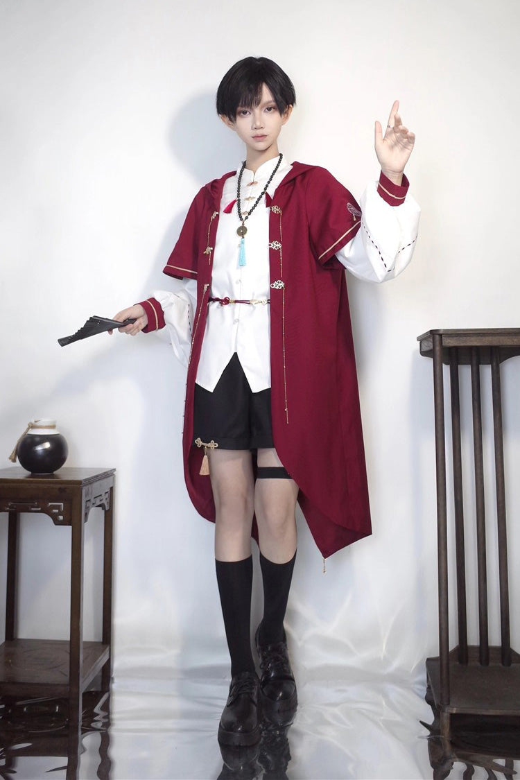 Ouji Lolita Shorts - Red/white/black Stand Collar, 3 Colors, Stand Collar, Long Sleeves - additional product view 4