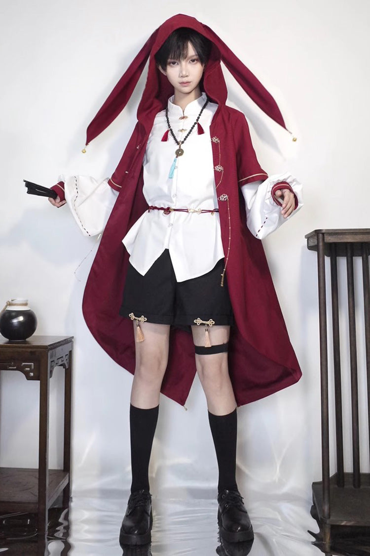 Ouji Lolita Shorts - Red/white/black Stand Collar, 3 Colors, Stand Collar, Long Sleeves - main product image