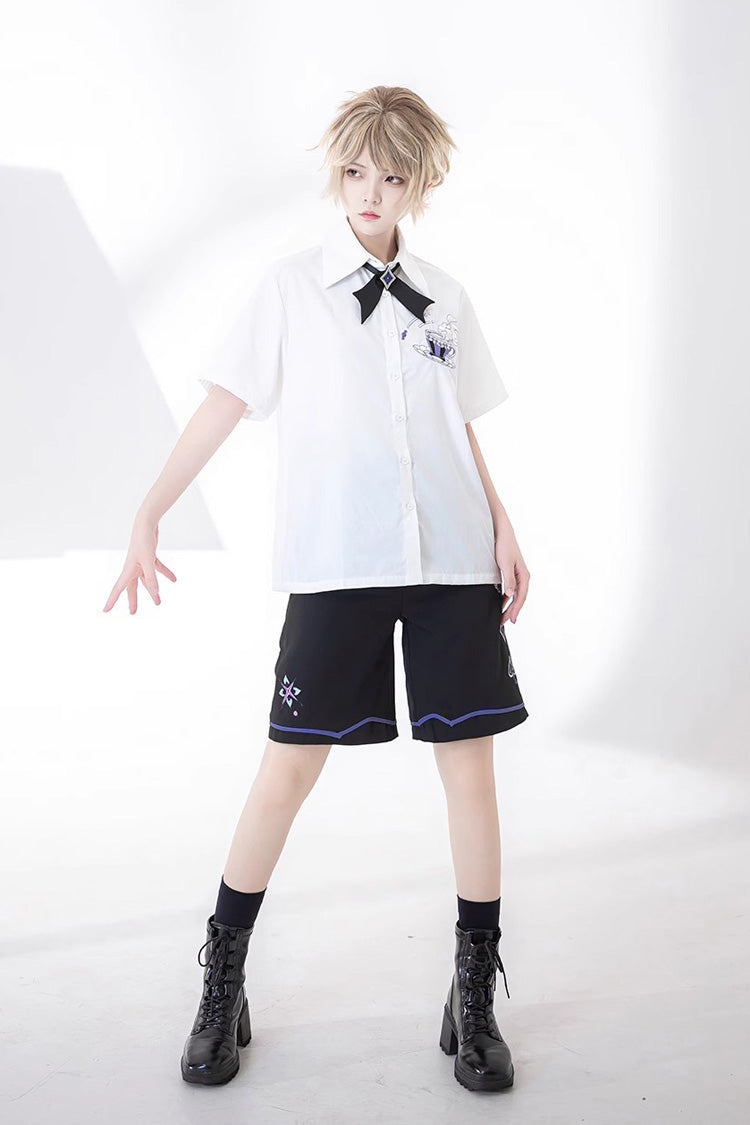 Ouji Prince Fashion Blouse - Enjoy Coffee Print, White, Printed - additional product view 5
