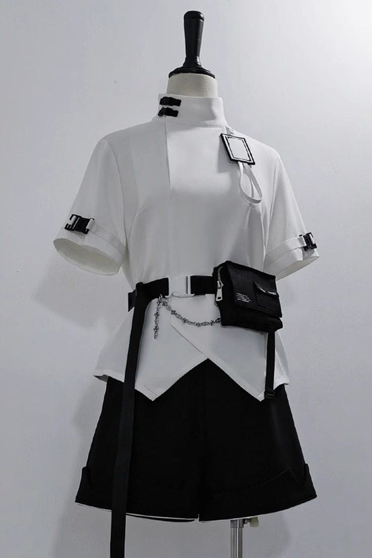 Ouji Prince Fashion Blouse - Functional Style Stand Collar, White, Stand Collar - additional product view 2
