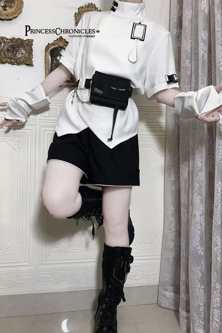 Ouji Prince Fashion Blouse - Functional Style Stand Collar, White, Stand Collar - additional product view 7