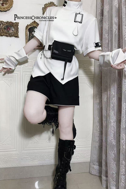 Ouji Prince Fashion Blouse - Functional Style Stand Collar, White, Stand Collar - additional product view 7