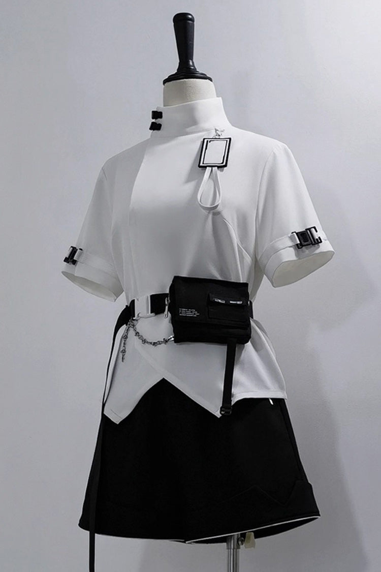 Ouji Prince Fashion Blouse - Functional Style Stand Collar, White, Stand Collar - main product image