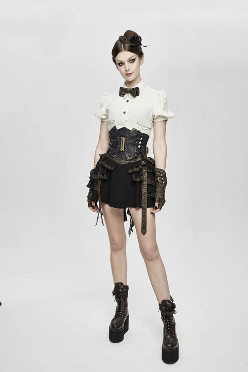 Punk T-Shirt - Cotton, White, Women's Style - Alternative Streetwear Top - additional product view 2