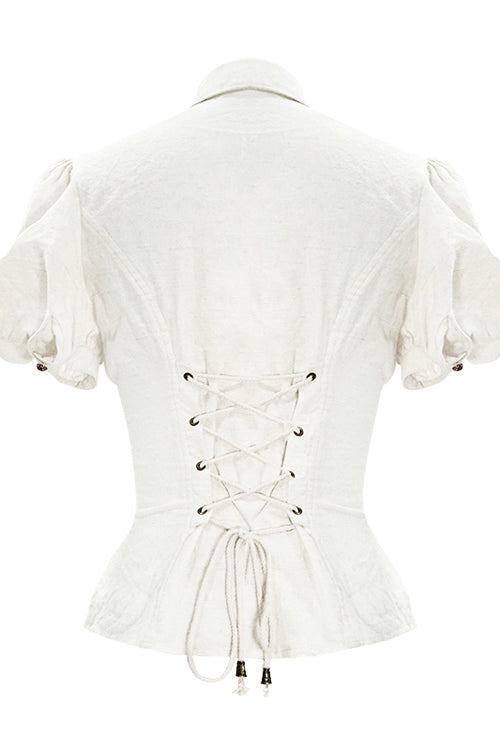Punk T-Shirt - Cotton, White, Women's Style - Alternative Streetwear Top - additional product view 6