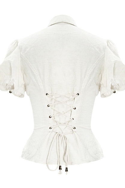 Punk T-Shirt - Cotton, White, Women's Style - Alternative Streetwear Top - additional product view 6