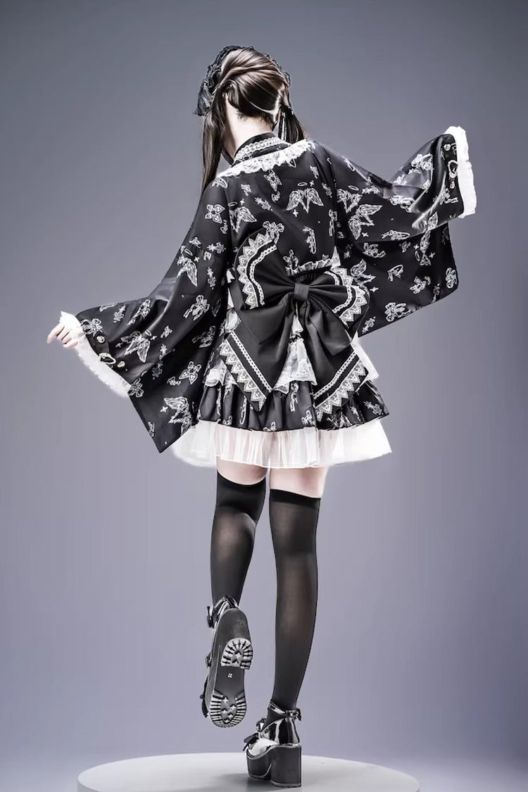 Punk T-Shirt - Jirai Kei, 3 Colors, Long Sleeves, Gothic Style, Lace Trim - additional product view 5