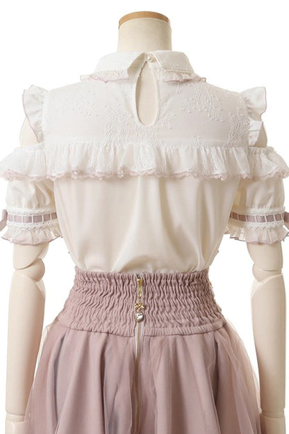 Punk T-Shirt - Lapel Collar Off Shoulder, 3 Colors, Sweet Style, Bow Detail - additional product view 3