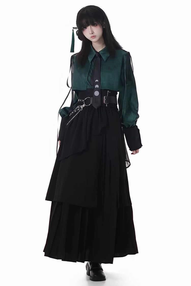 Punk T-Shirt - Moonlight Flowing, 2 Colors, Long Length, Short Length, Gothic Style - additional product view 2