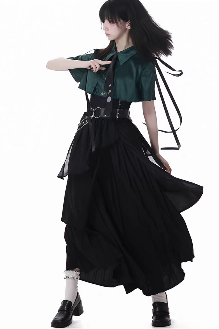 Punk T-Shirt - Moonlight Flowing, 2 Colors, Long Length, Short Length, Gothic Style - additional product view 5