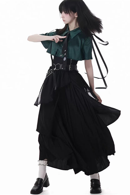 Punk T-Shirt - Moonlight Flowing, 2 Colors, Long Length, Short Length, Gothic Style - additional product view 5