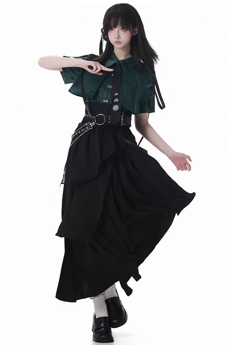 Punk T-Shirt - Moonlight Flowing, 2 Colors, Long Length, Short Length, Gothic Style - additional product view 9