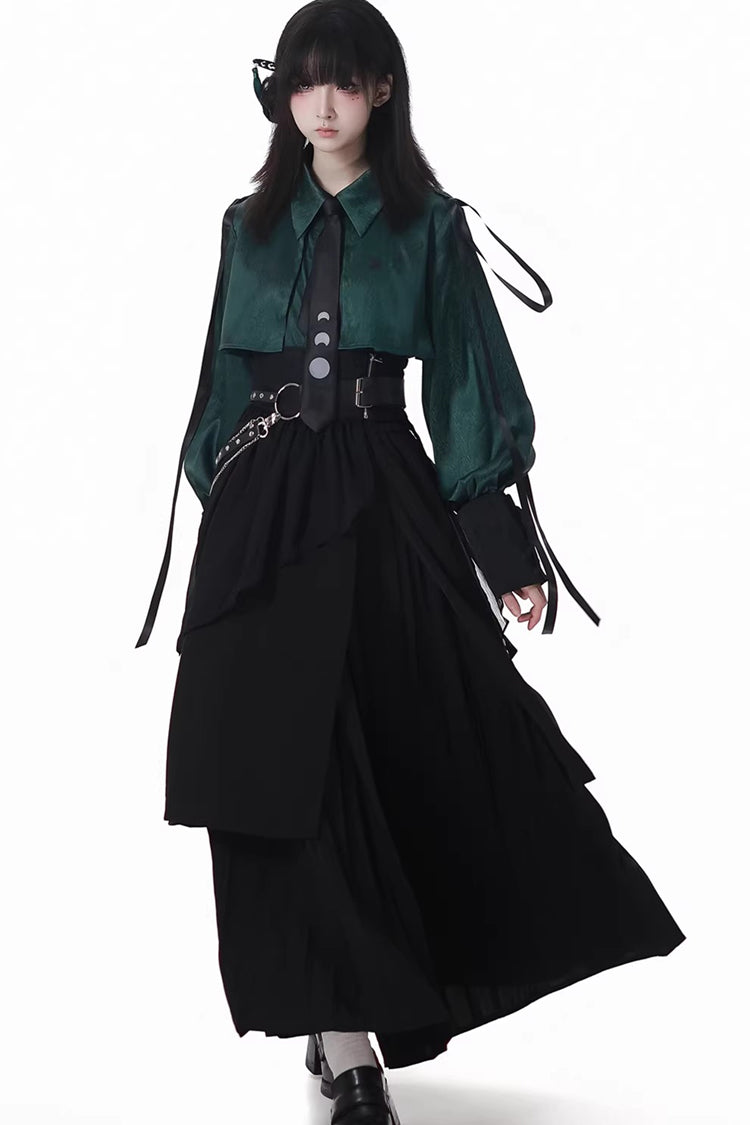 Punk T-Shirt - Moonlight Flowing, 2 Colors, Long Length, Short Length, Gothic Style - main product image