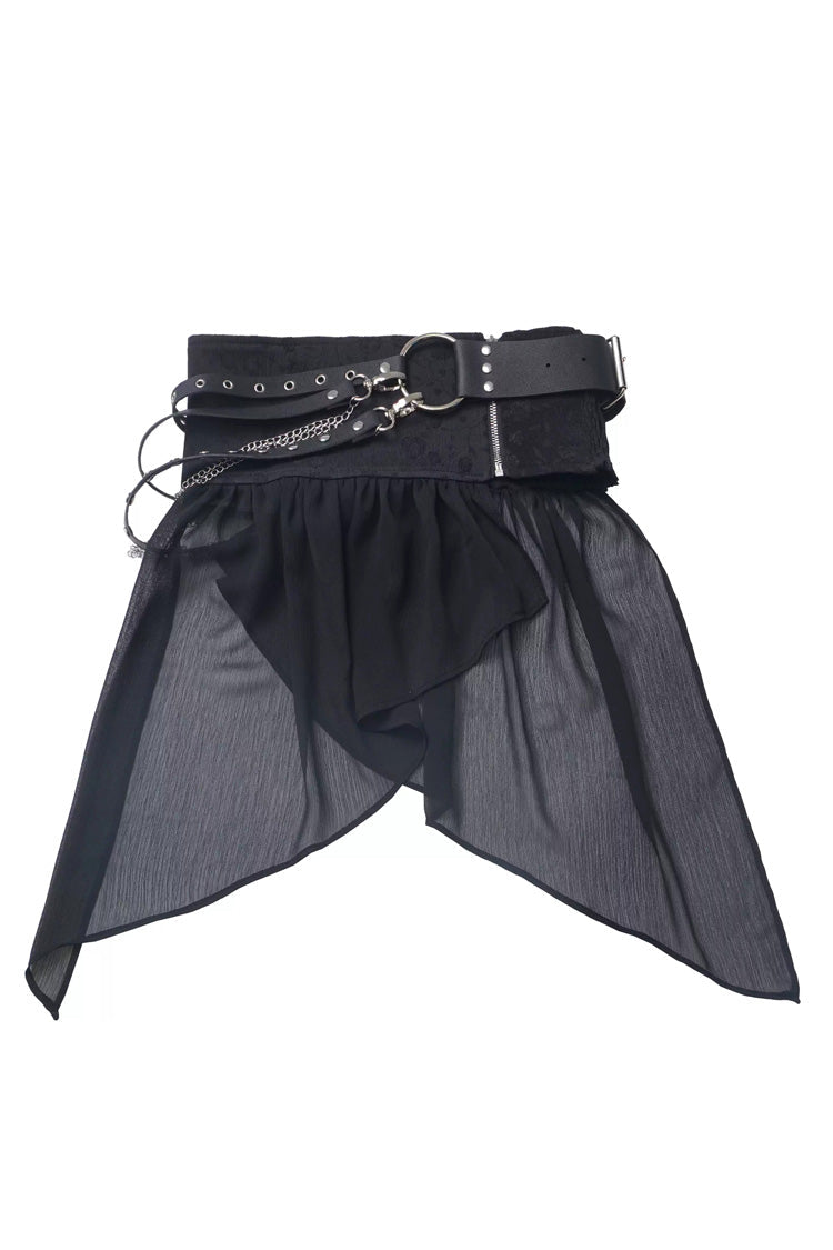 Punk T-Shirt - Moonlight Flowing, 2 Colors, Long Length, Short Length, Gothic Style - S Waist Belt / M Waist Belt / L Waist Belt option
